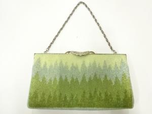 アンティーク　ビーズ樹木模様バッグ